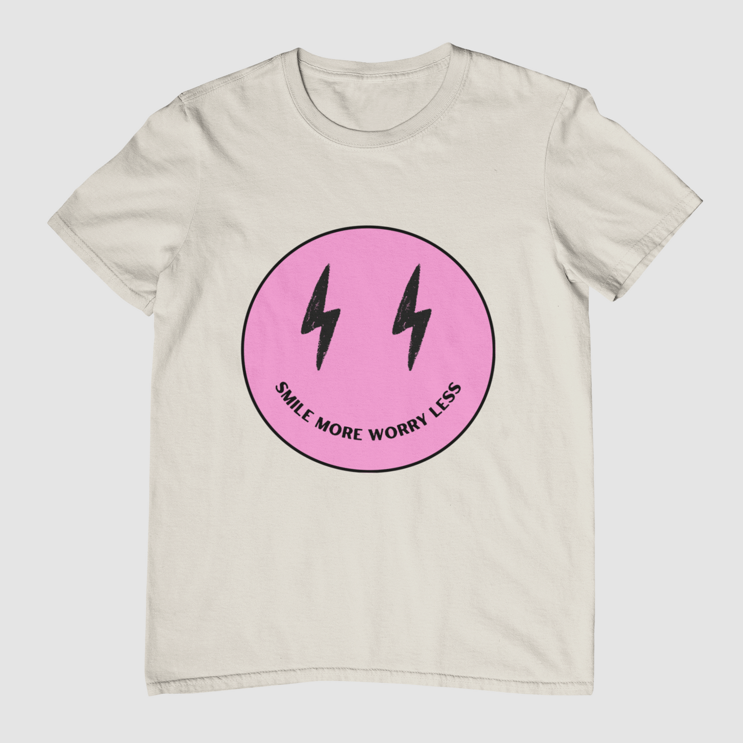 Smile More Worry Less (Pink) T-Shirt