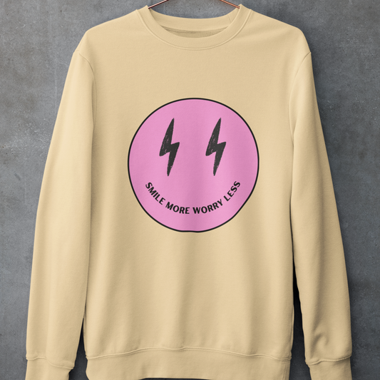 Smile More Worry Less (Pink) Crewneck