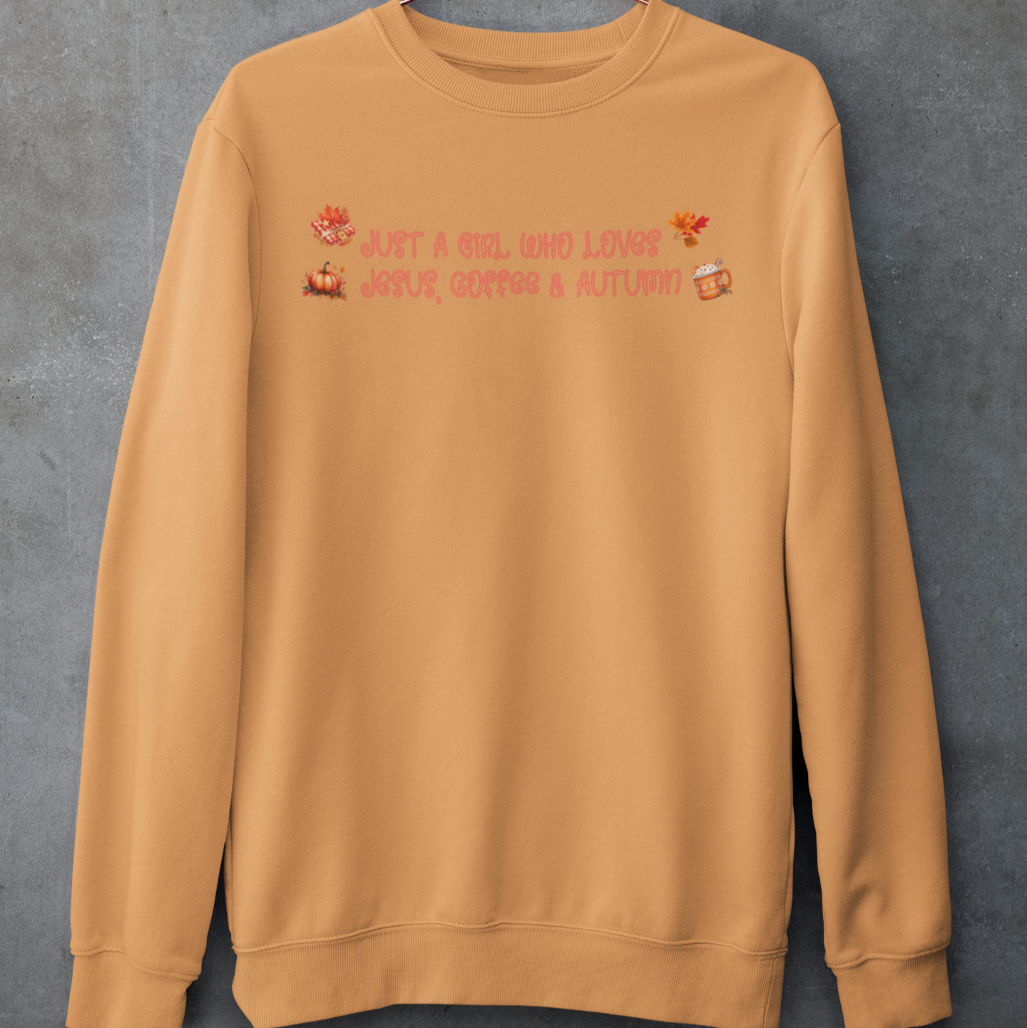 Just a Girl Who Loves Jesus, Coffee and Autumn Crewneck