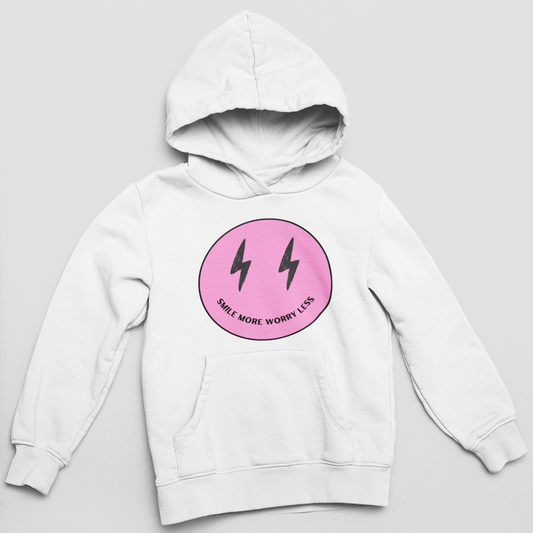 Smile More Worry Less (Pink) Hoodie